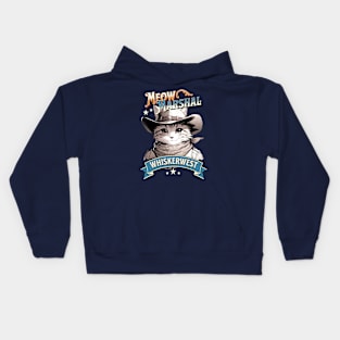 Meow Marshal of Whiskerwest - The Purrr-fect Cowboy Cat Sheriff Kids Hoodie